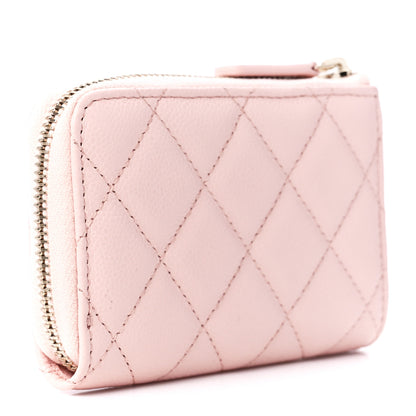Chanel Caviar Quilted Zipped Key Holder Case Light Pink 3 of 12