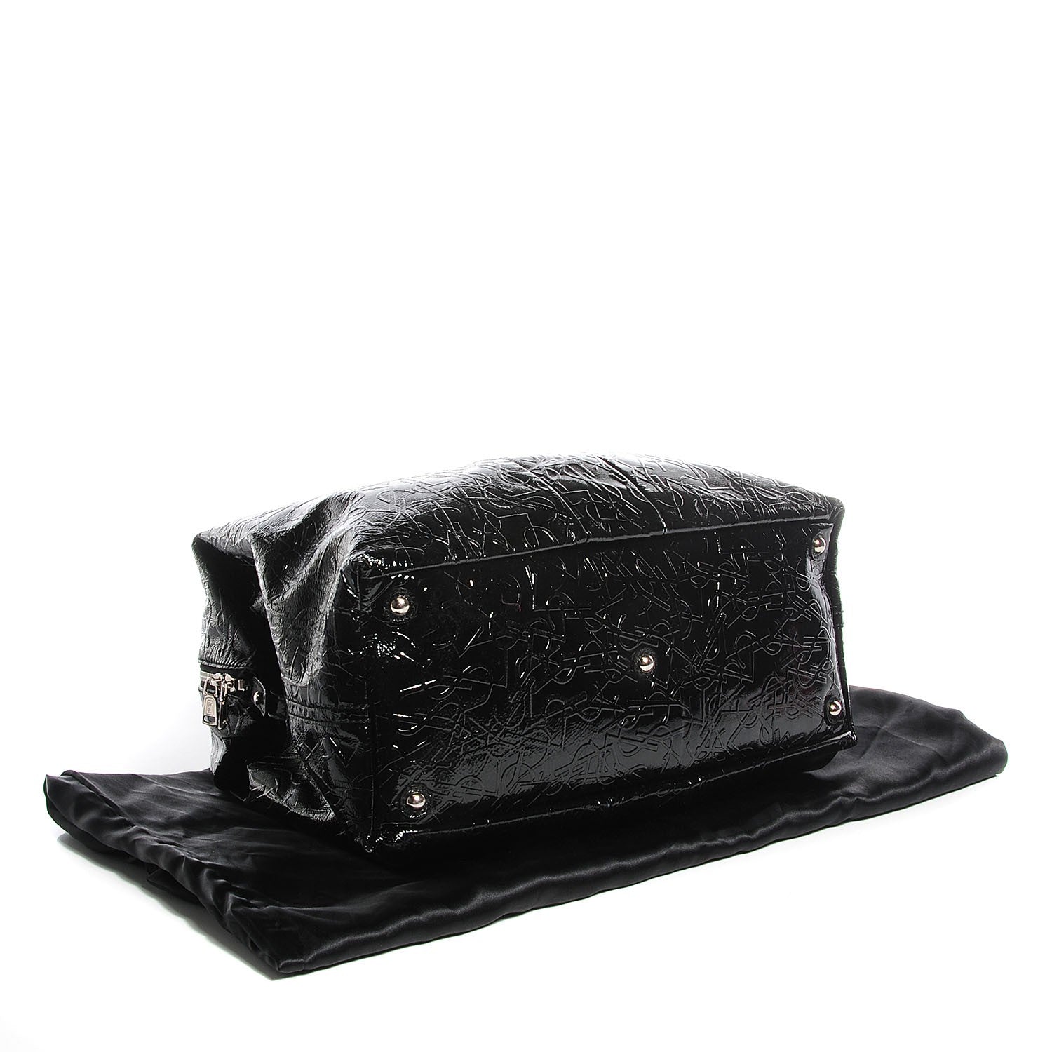 Saint Laurent Embossed Patent Medium Easy Y Bag Black 4 of 9