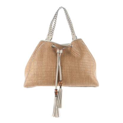 Gucci Straw Peggy Braided Tote Off White 1 of 6
