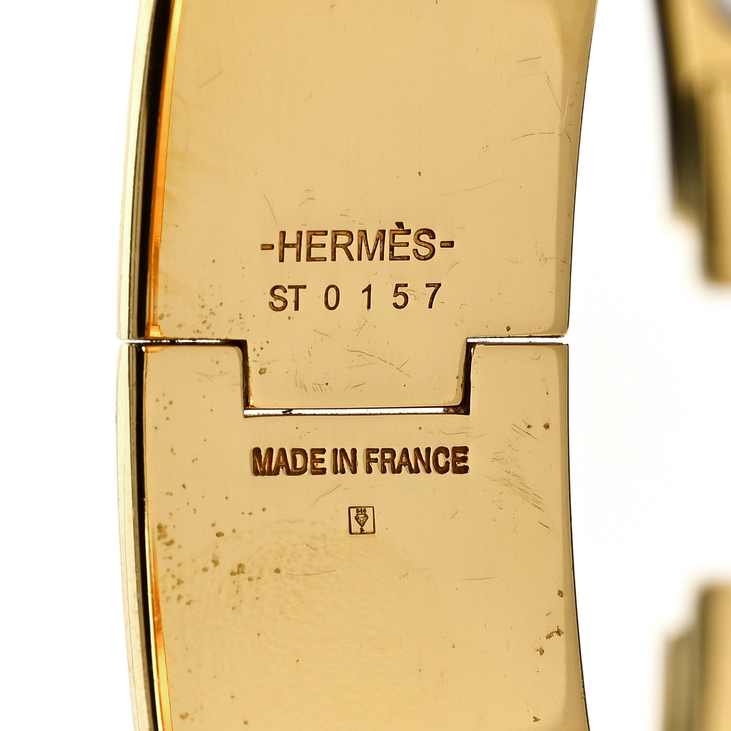 Hermes Enamel Wide Clic Clac H Bracelet GM White 4 of 5