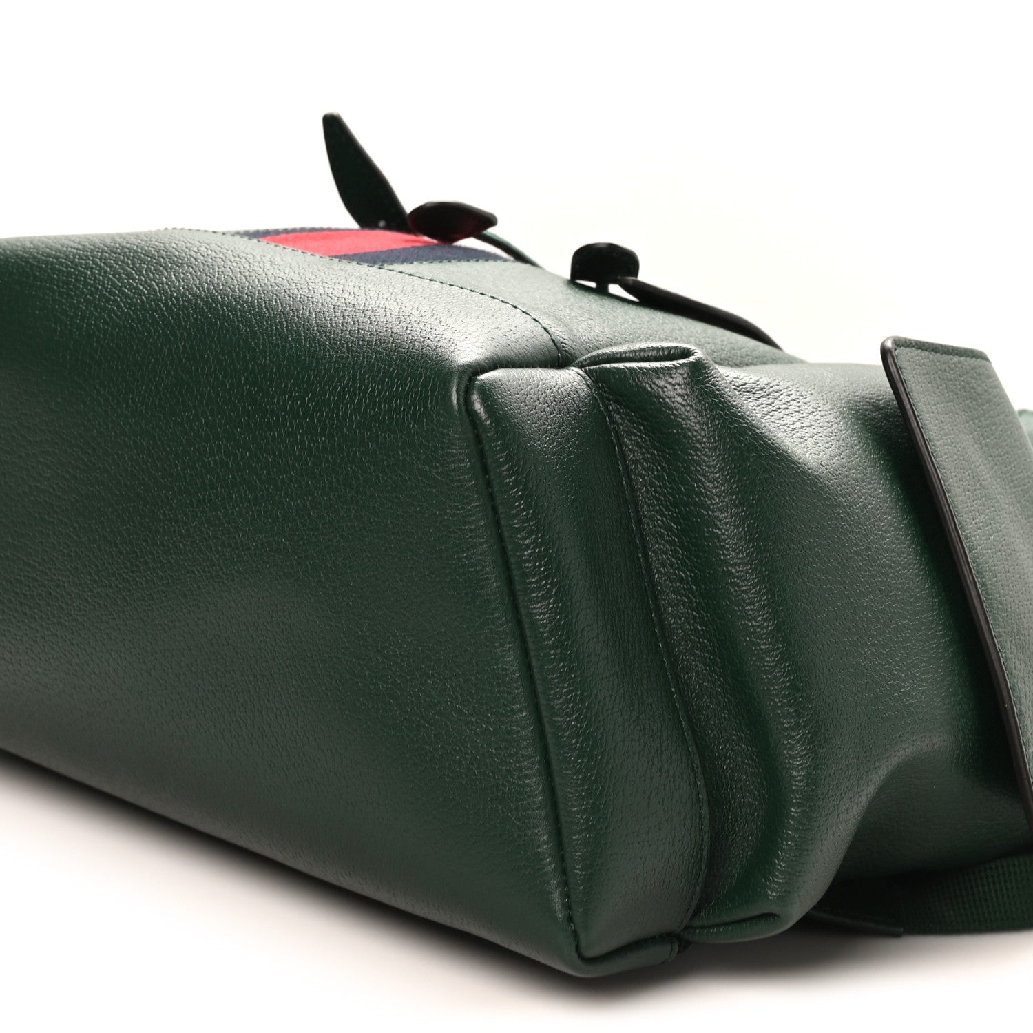 Gucci Grained Calfskin Medium Ophidia Double Buckle Backpack Green 8 of 8