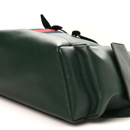 Gucci Grained Calfskin Medium Ophidia Double Buckle Backpack Green 8 of 8