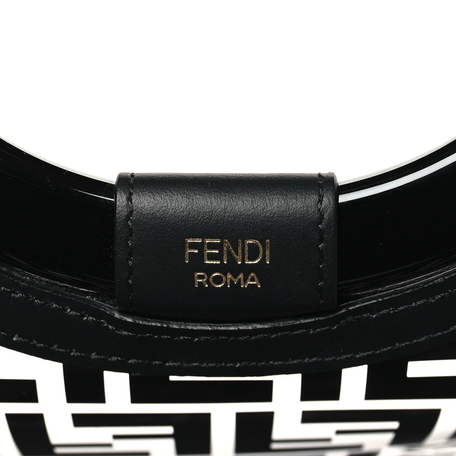 Fendi TPU FF Vitello Century Plexiglass Medium Runaway Shopper Tote Black 6 of 9