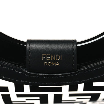 Fendi TPU FF Vitello Century Plexiglass Medium Runaway Shopper Tote Black 6 of 9