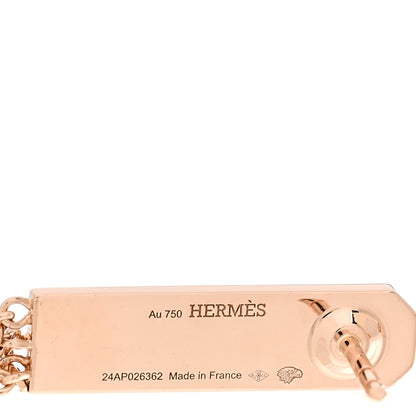 Hermes 18K Rose Gold Diamond Kelly Gavroche Pave Earrings 4 of 5