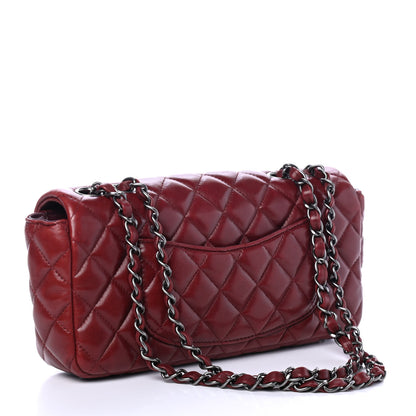 Chanel Lambskin Quilted East West Flap Dark Red 2 of 4