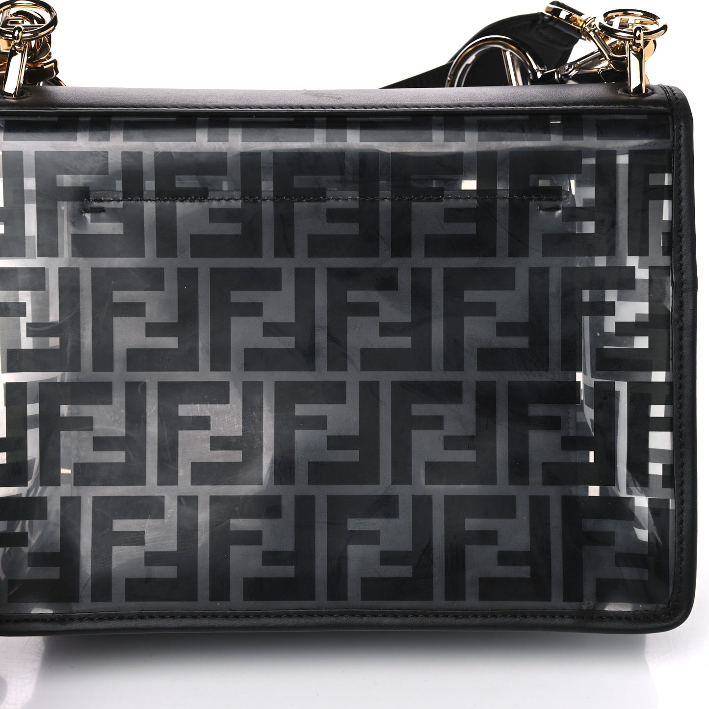 TPU FF Vitello Century F is Fendi Kan I Shoulder Bag Black