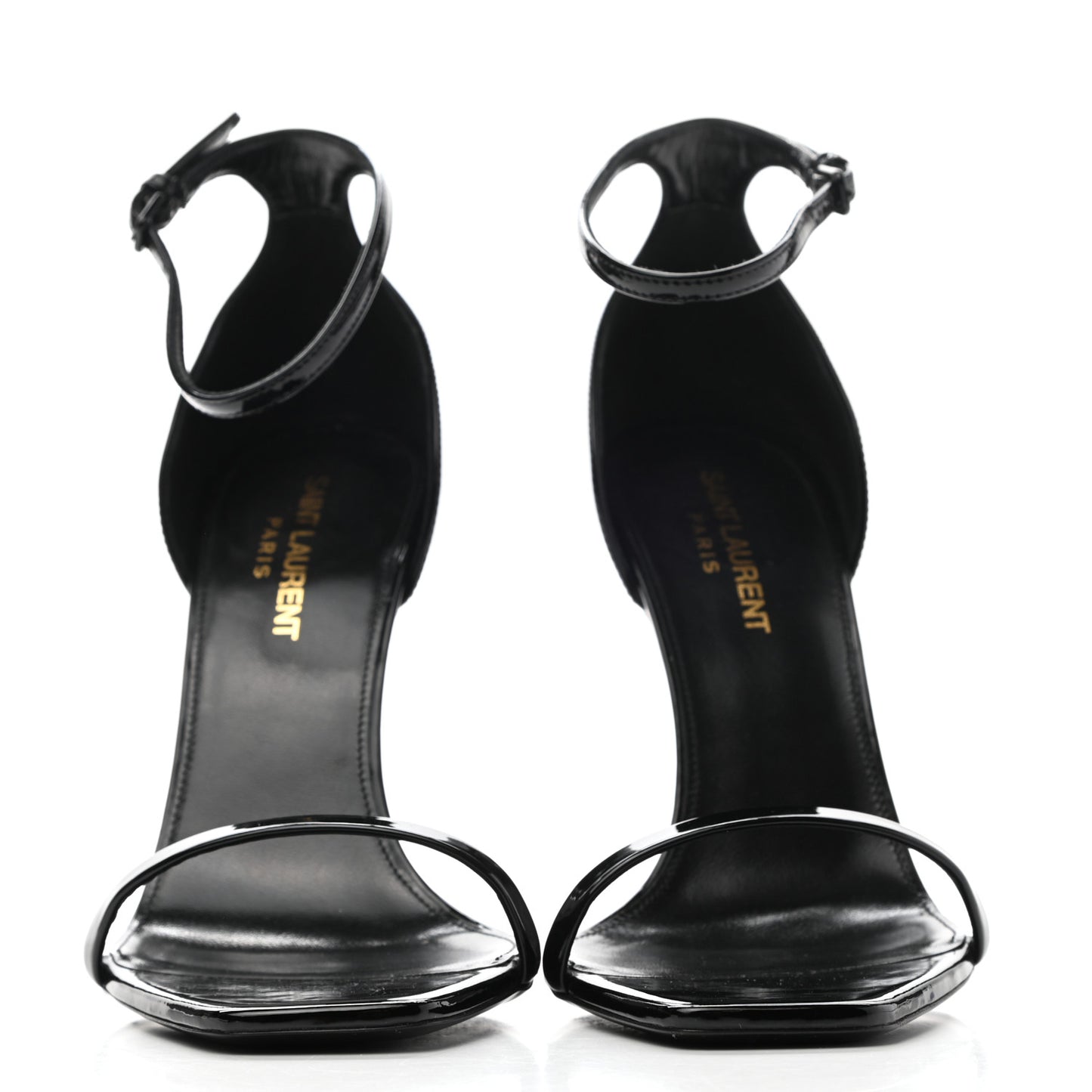 Patent Calfskin Opyum 110 Sandals 38 Black