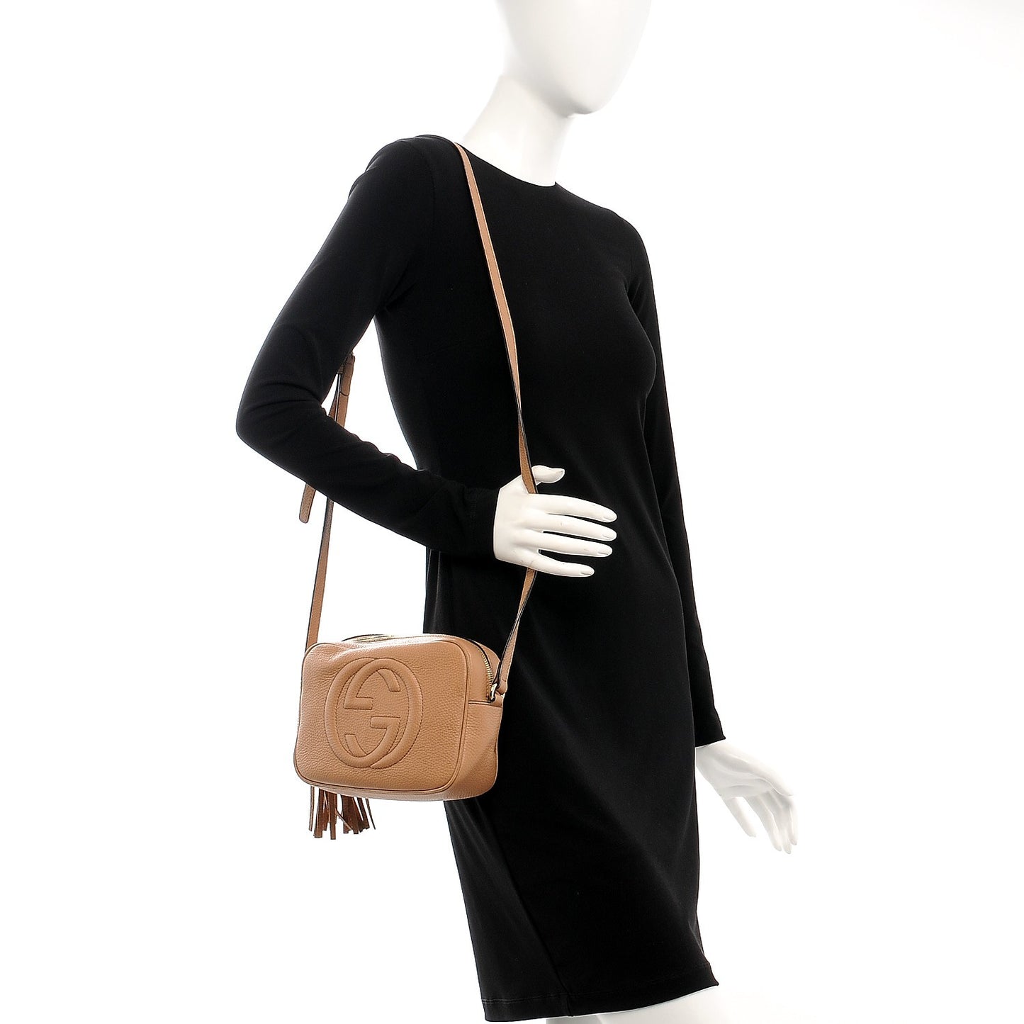 Pebbled Calfskin Small Soho Disco Bag Camelia