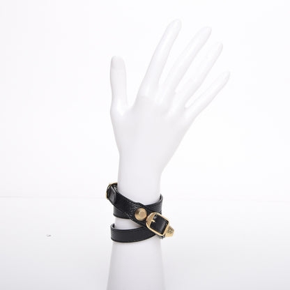 Balenciaga Agneau Giant 12 Gold Hardware Triple Tour Bracelet S Black 2 of 7