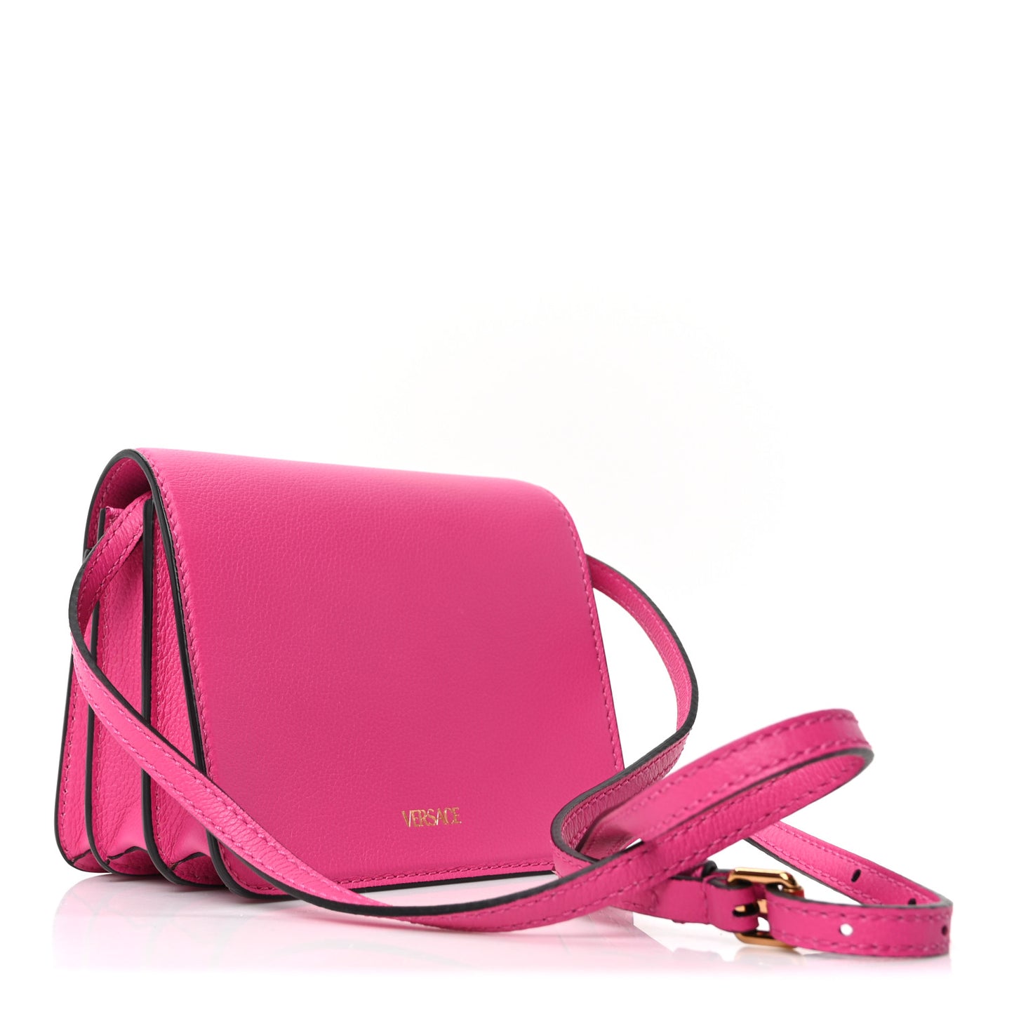 Grained Calfskin La Medusa Shoulder Bag Pink Lilac