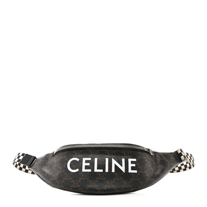 Celine Triomphe Logo Canvas Checker Belt Bag Black 1 of 15