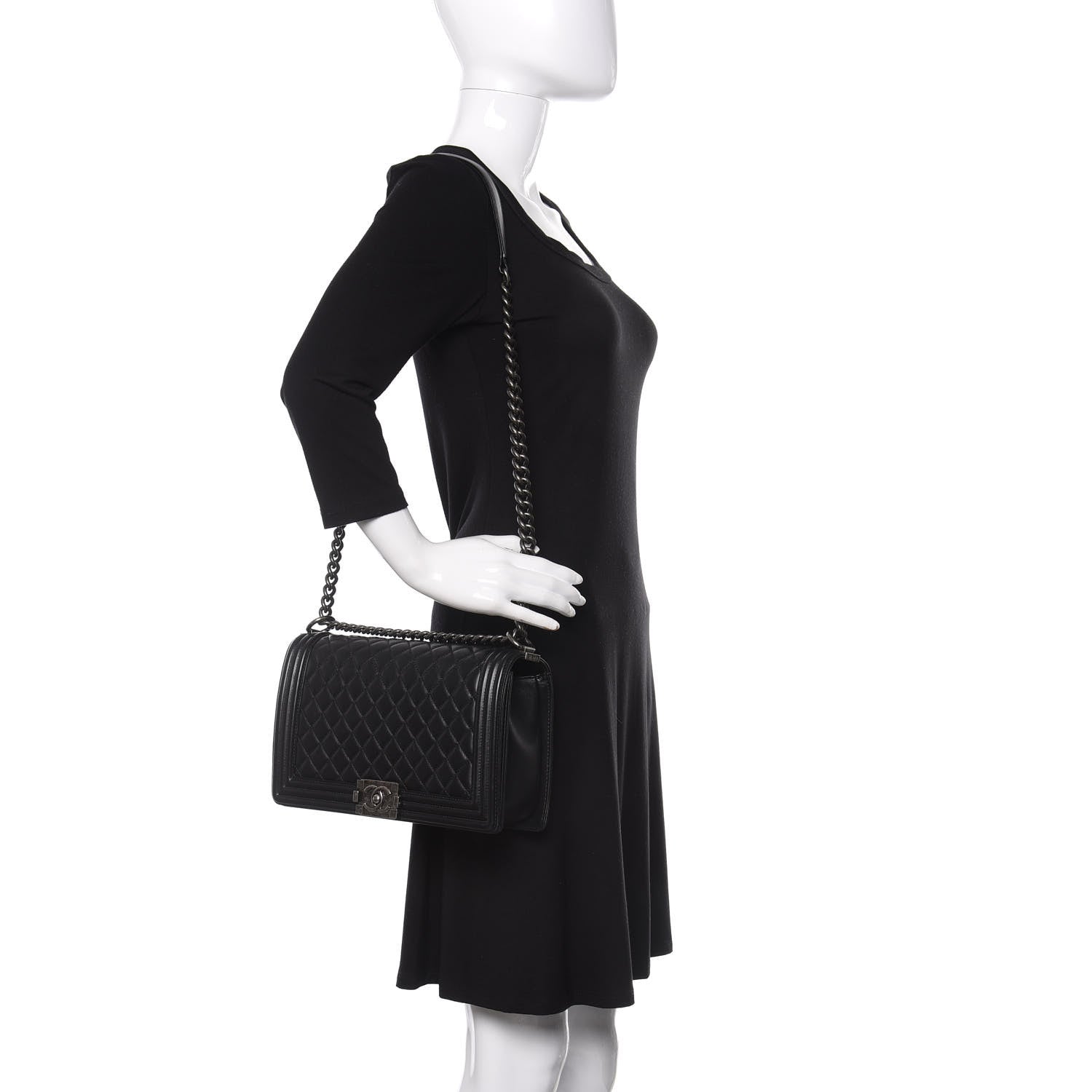 Chanel Lambskin Quilted New Medium Boy Flap Black 2 of 15