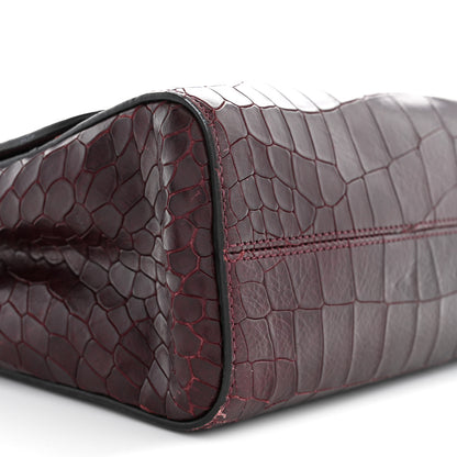 Mulberry Nappa Crocodile Embossed Medium Lily Flap Oxblood 9 of 11