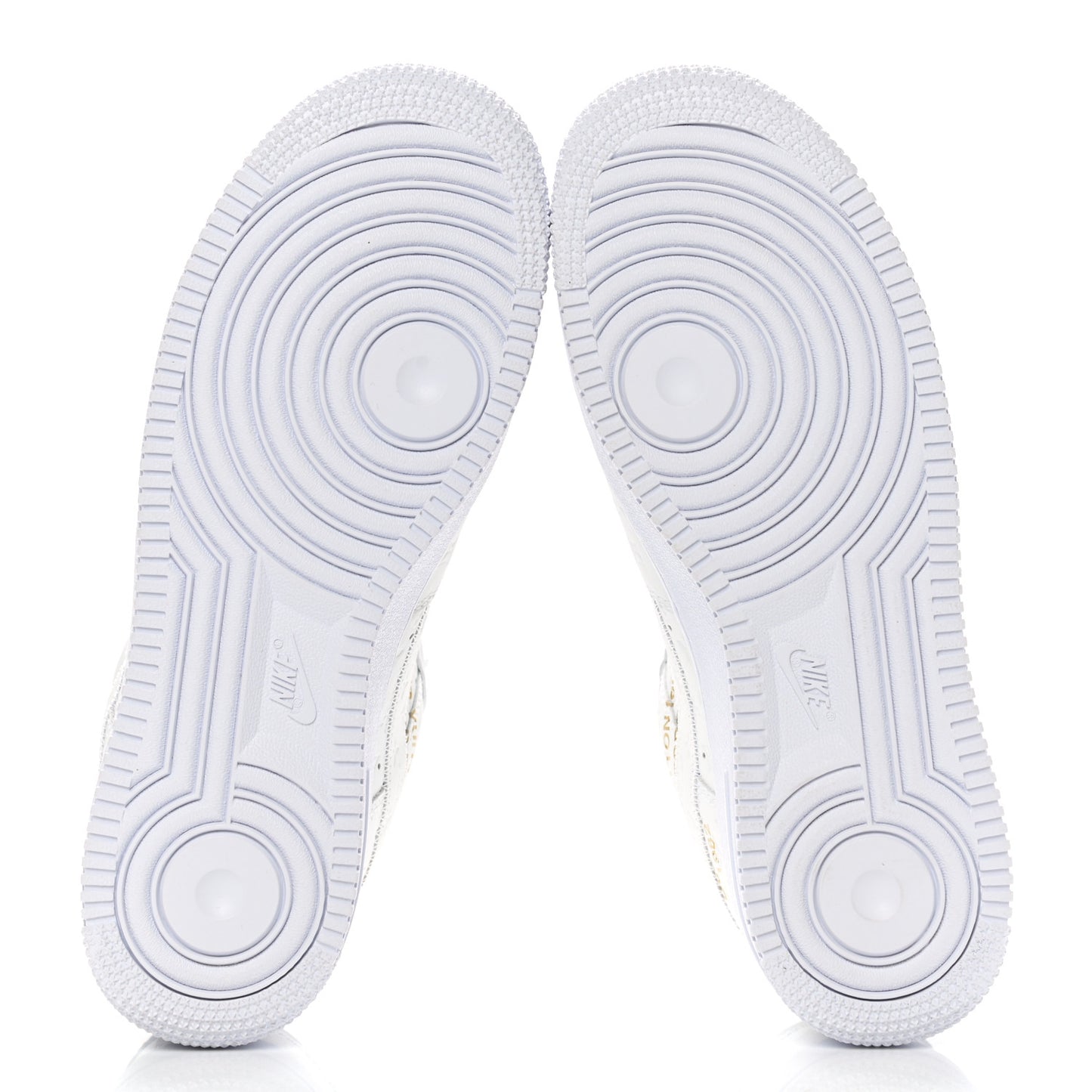 X NIKE AIR FORCE 1 Calfskin Monogram Mens Low Top Sneakers 7 White