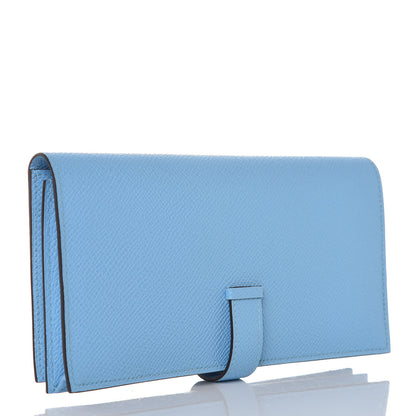 Hermes Epsom Bearn Gusset Wallet Celeste 2 of 7