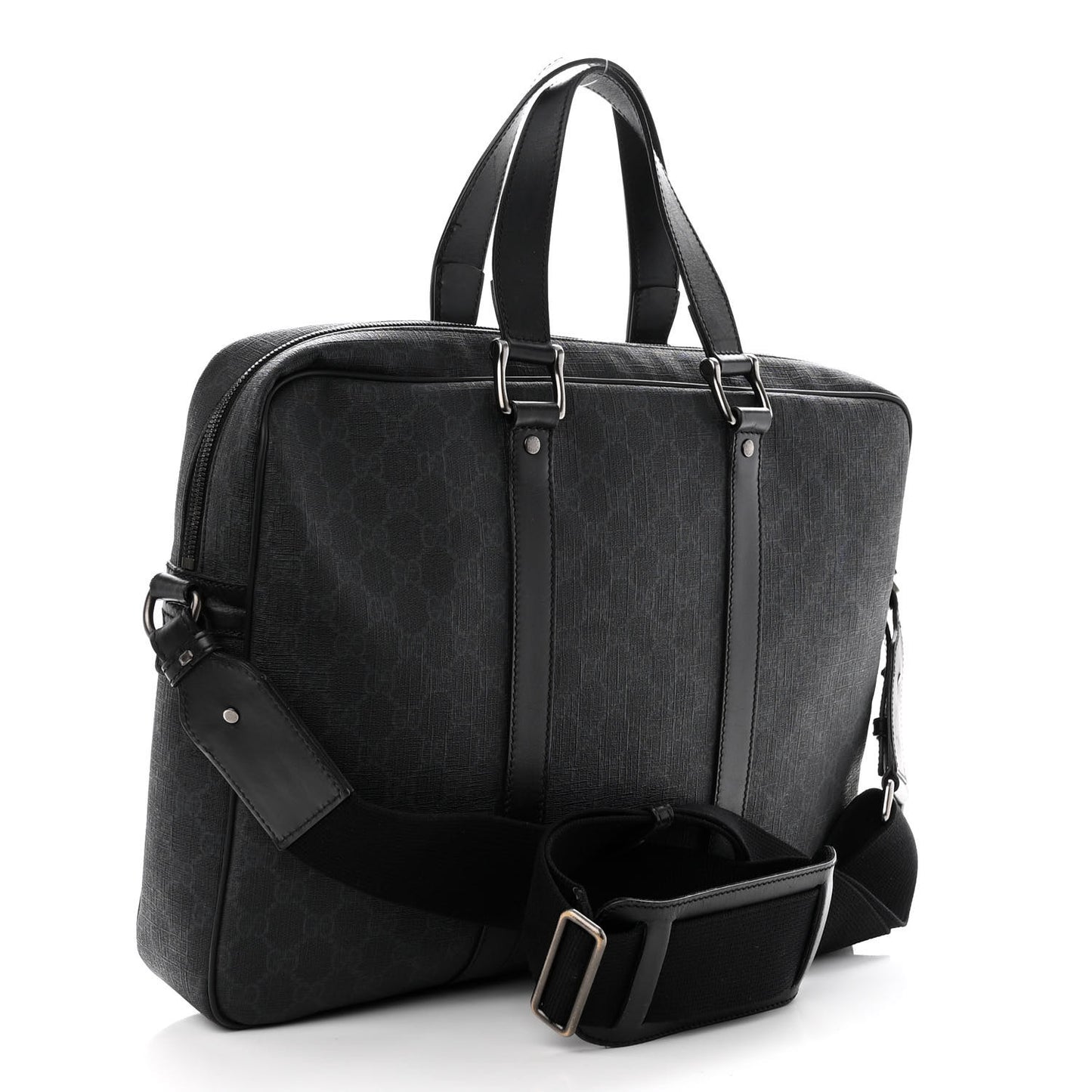 GG Supreme Monogram Briefcase Black Grey