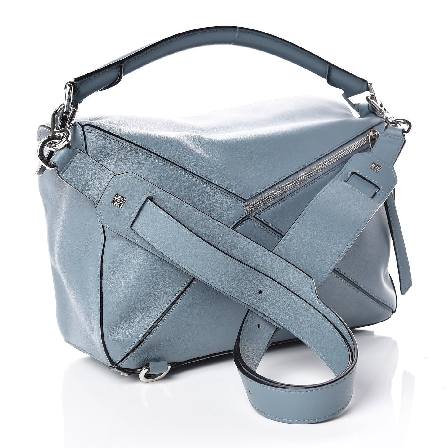 Calfskin Puzzle Bag Stone Blue