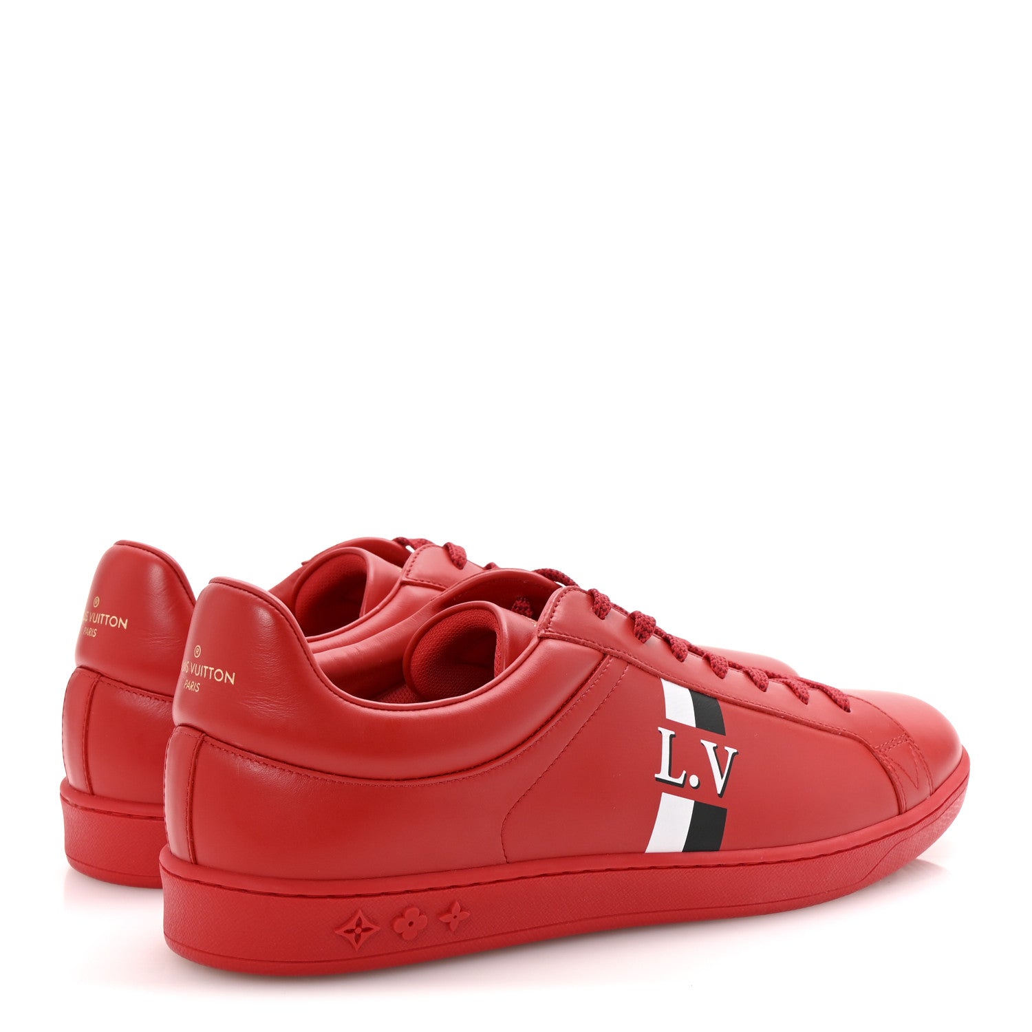 Louis Vuitton Calfskin Luxembourg Sneakers 10 Red 5 of 10