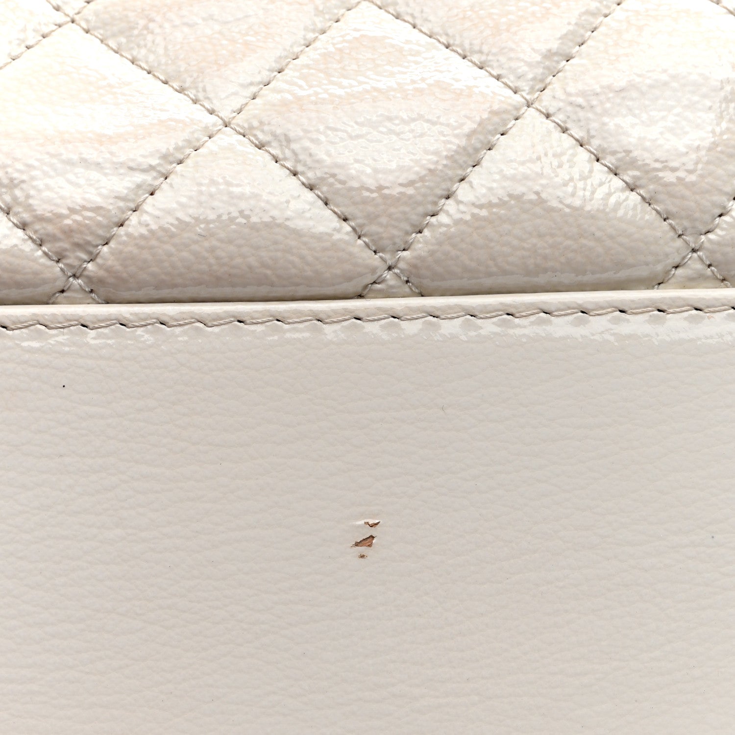 Chanel Patent Goatskin Quilted Medium Gabrielle Hobo White 11 of 11