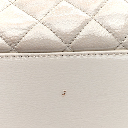 Chanel Patent Goatskin Quilted Medium Gabrielle Hobo White 11 of 11
