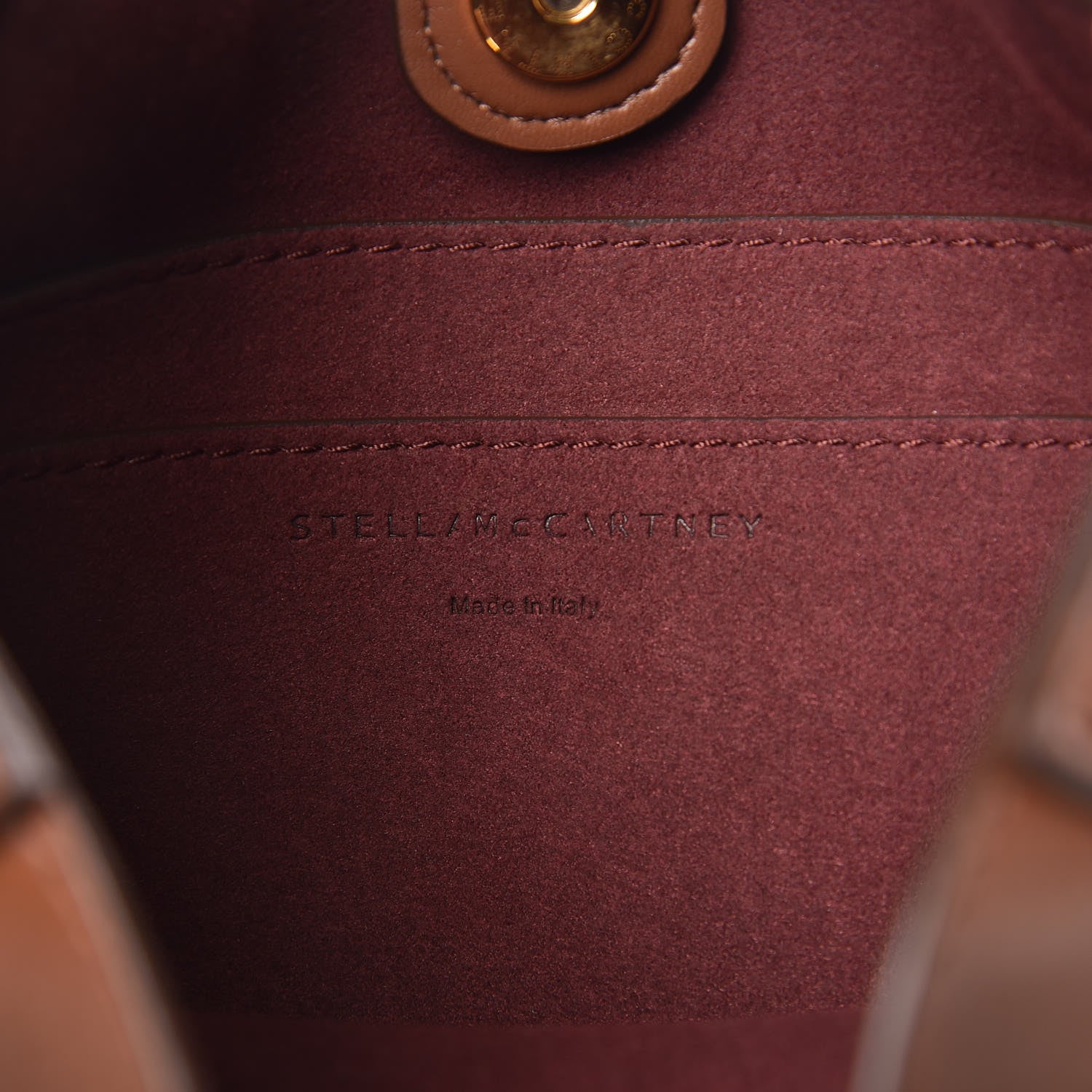 Stella McCartney Eco Alter Nappa Perforated Logo Mini Crossbody Cinnamon 6 of 9