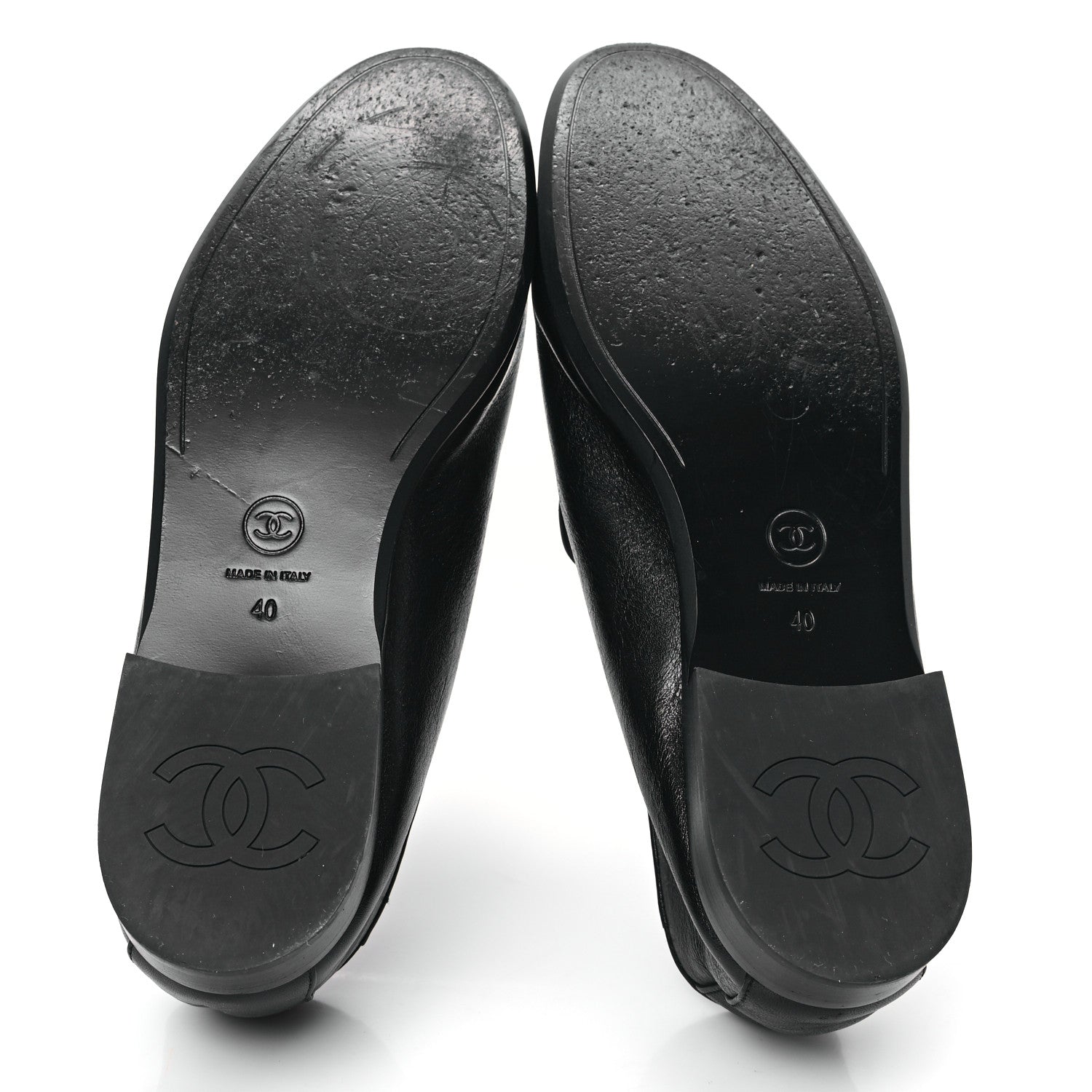 Chanel Shiny Calfskin CC Mocassin Loafers 40 Black 5 of 8