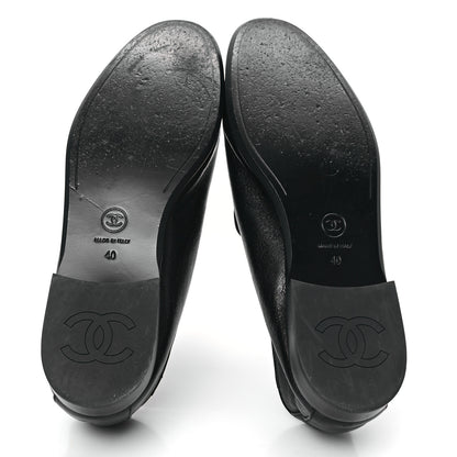 Chanel Shiny Calfskin CC Mocassin Loafers 40 Black 5 of 8