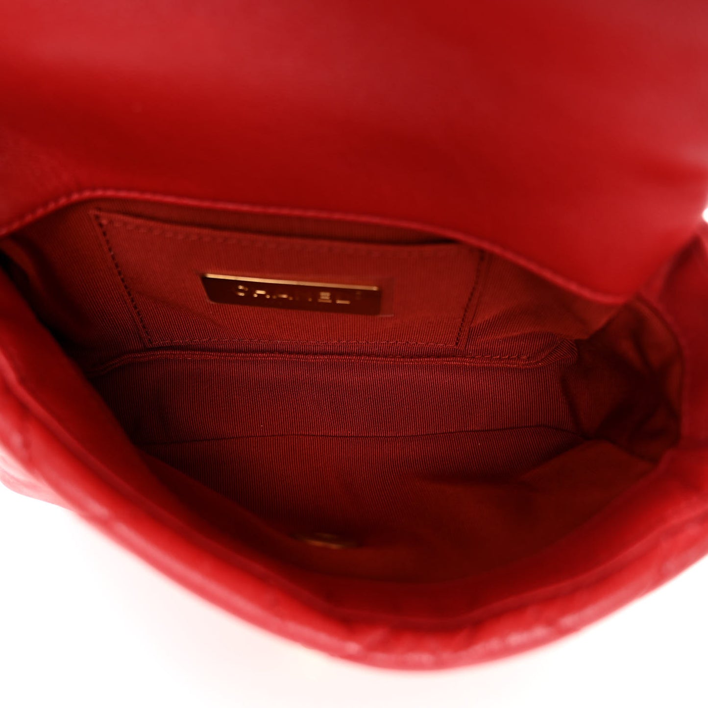 Lambskin Quilted Chanel 19 Waist Bag Red