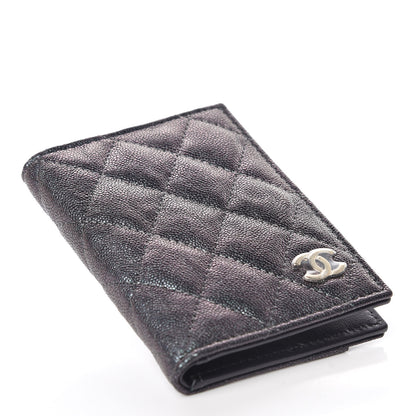 Chanel Iridescent Caviar Quilted Card Holder Wallet Black 4 of 10