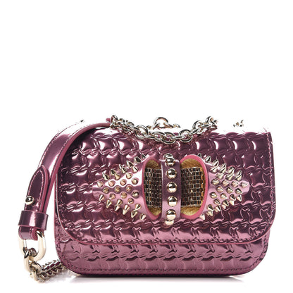 Christian Louboutin Specchio Patent Embossed Spikes Sweety Charity NV Crossbody Bag Cassis 1 of 6