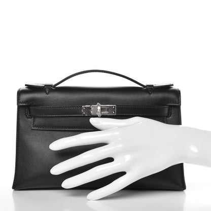 Hermes Swift Kelly Pochette Clutch Black 2 of 25