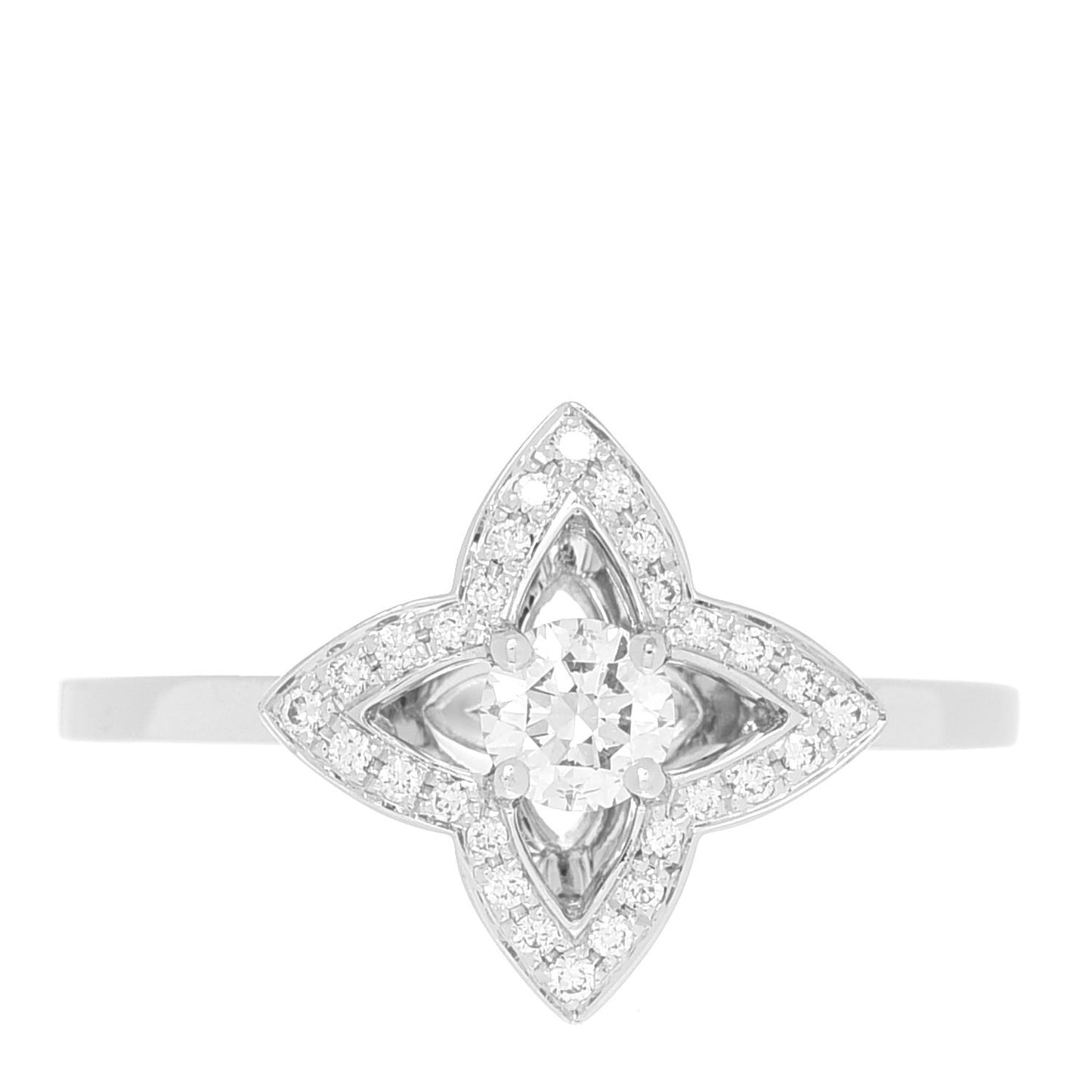 18K White Gold Diamond Les Ardentes Ring 53 6.25
