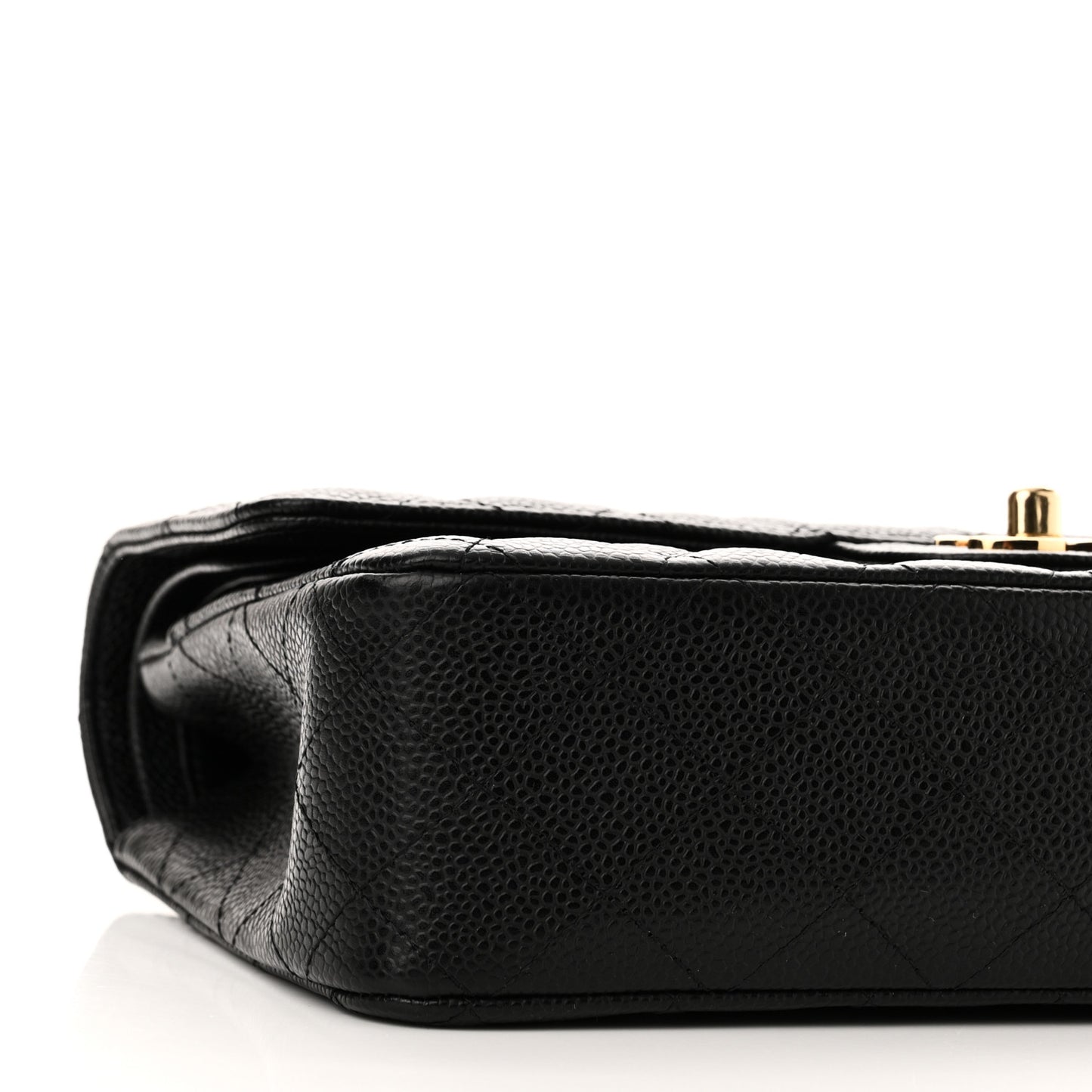 Caviar Quilted Medium Double Flap Black