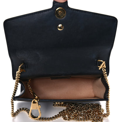 Gucci Calfskin Super Mini Sylvie Chain Shoulder Bag Blue 5 of 11