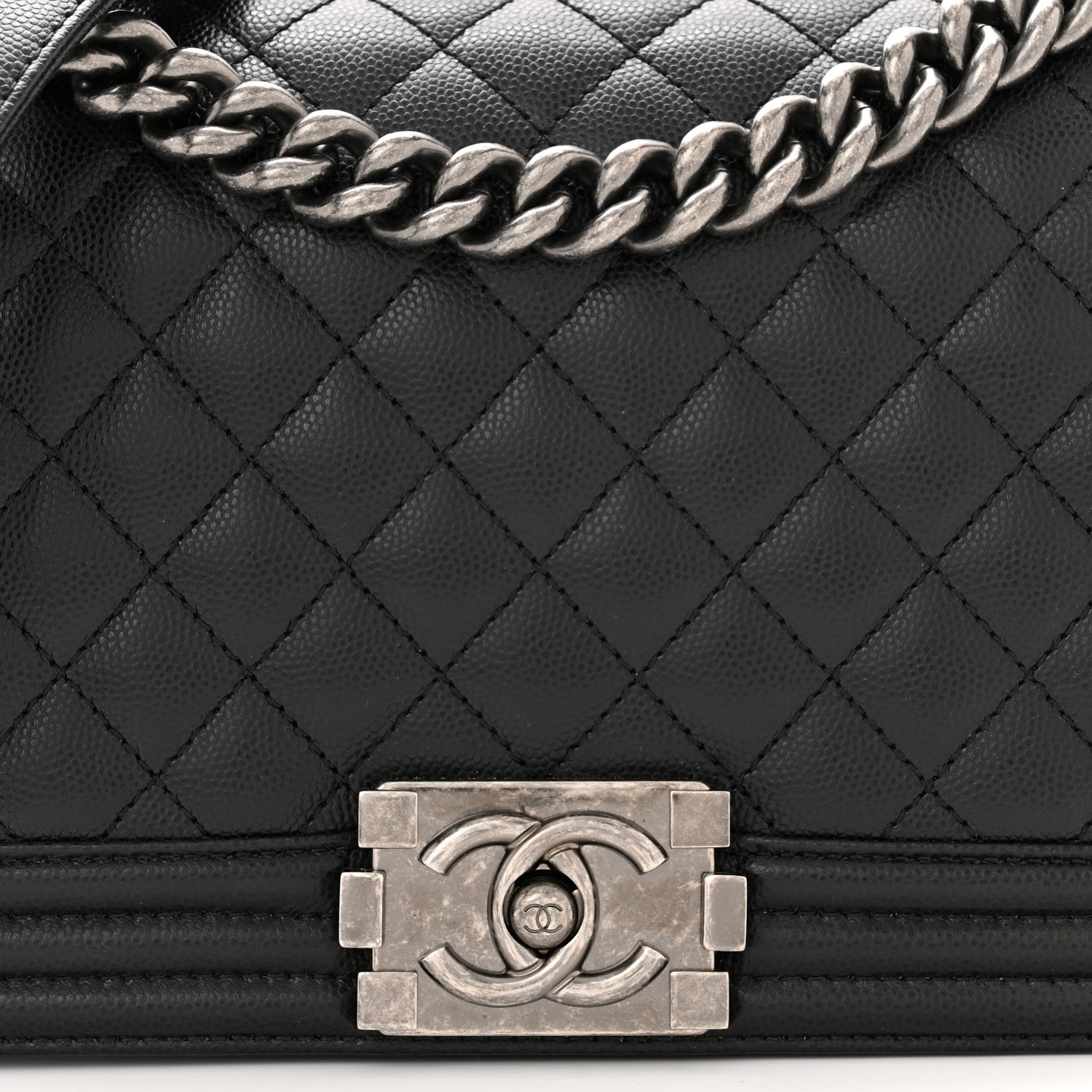 Chanel Caviar Quilted Medium Boy Flap Black 8 of 10