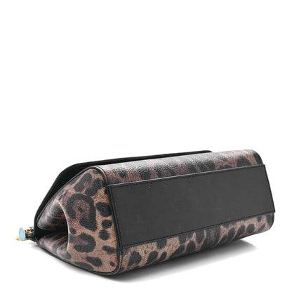 Dolce & Gabbana Dauphine Leopard Print Mini Miss Sicily Satchel Black 3 of 10