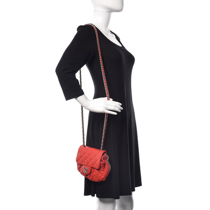 Chanel Washed Lambskin Mini Chain Around Messenger Red 2 of 17