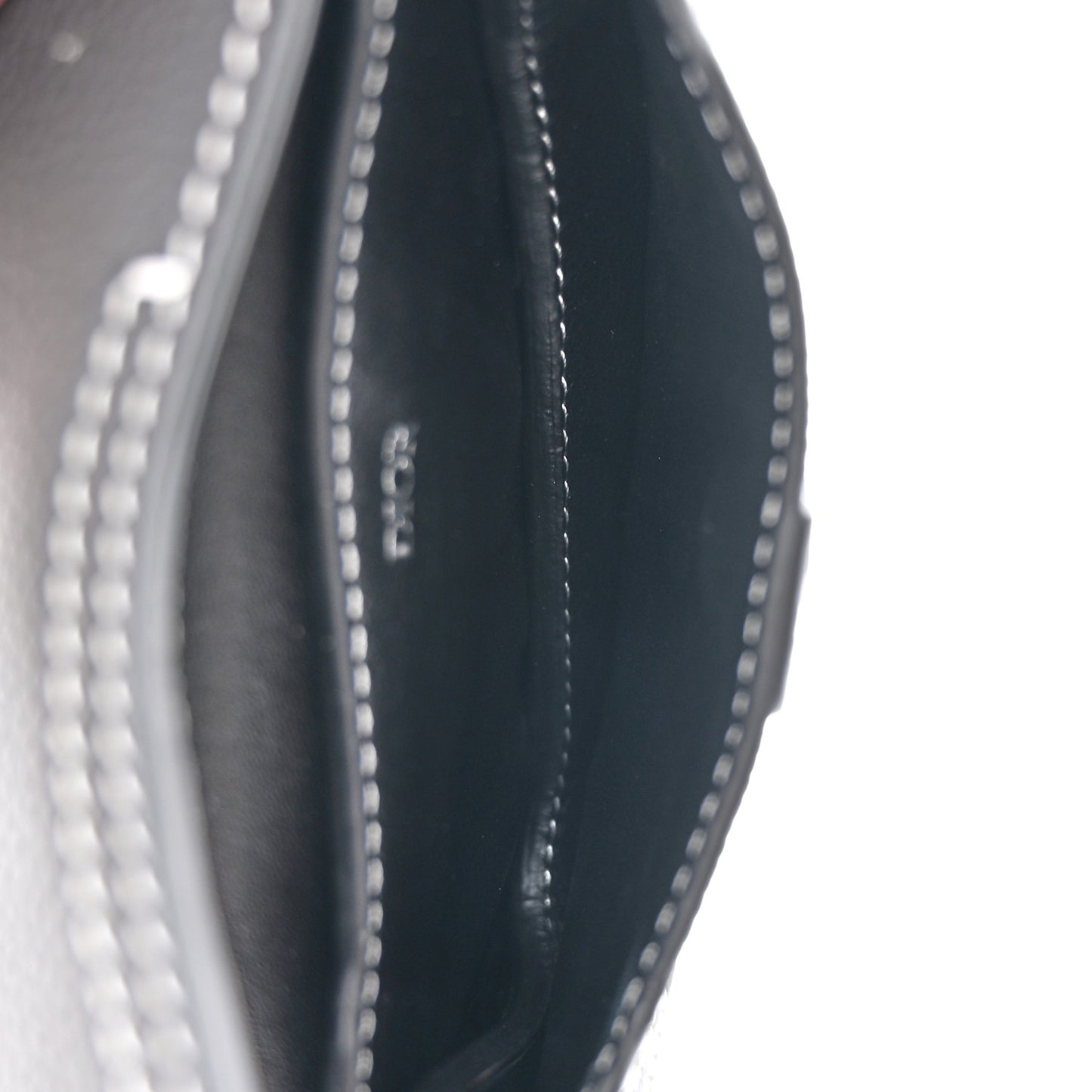 Grained Calfskin Saddle Mini Key Ring Black