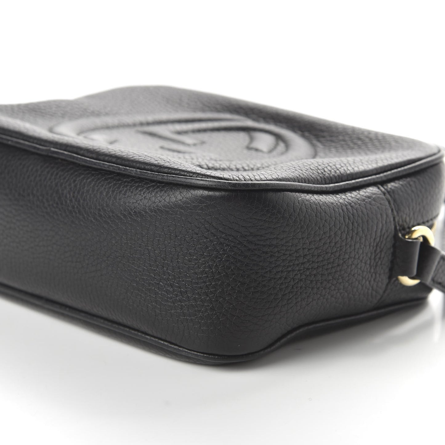 Pebbled Calfskin Small Soho Disco Bag Black