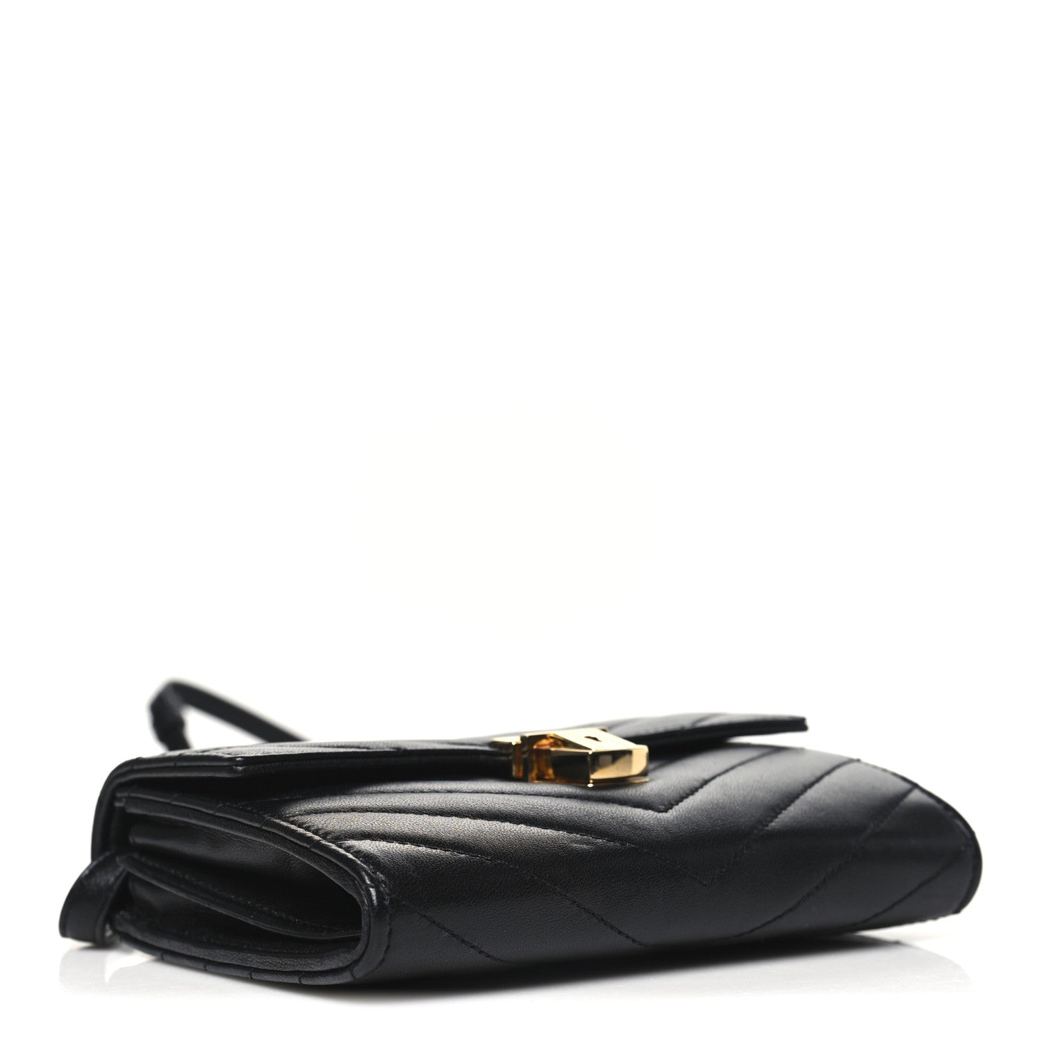 Saint Laurent Lambskin Chevron Quilted Mini High School Satchel Black 4 of 11
