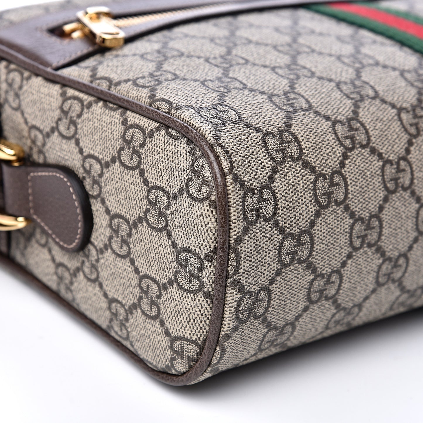 GG Supreme Monogram Web Small Ophidia Shoulder Bag Brown