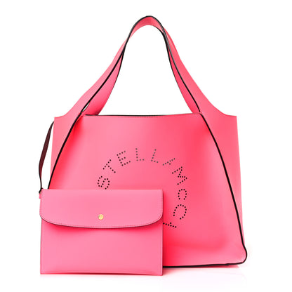 Stella McCartney Eco Alter Nappa East West Perforated Tote Fluorescent Pink 1 of 11