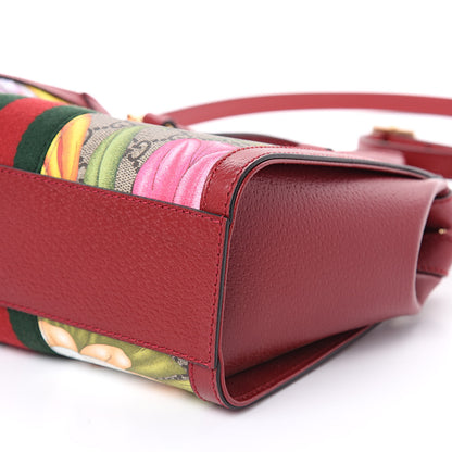 Gucci GG Supreme Monogram Flora Web Small Ophidia Tote Bag Red 10 of 10