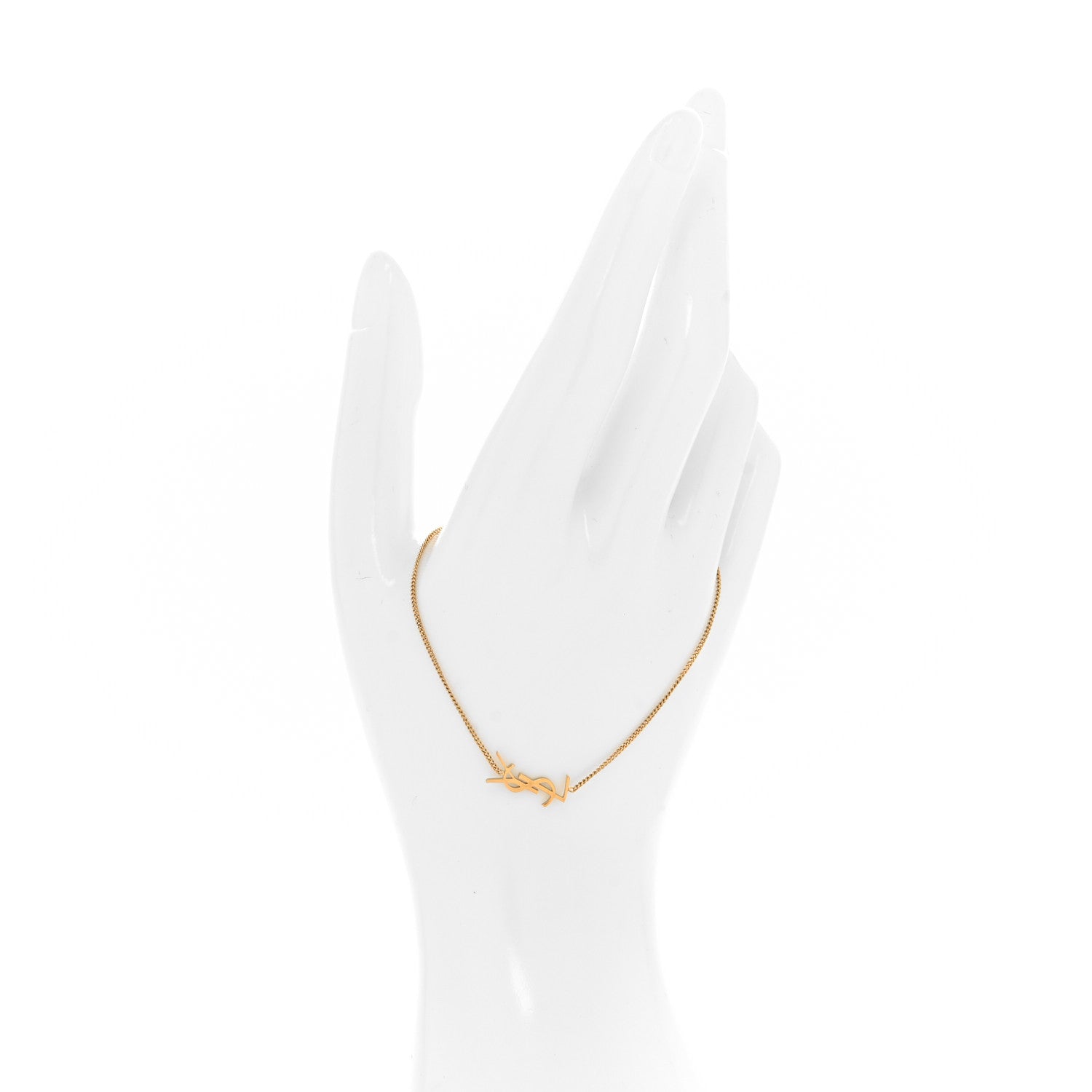 Saint Laurent Brass Monogram Charm Bracelet 2 of 4