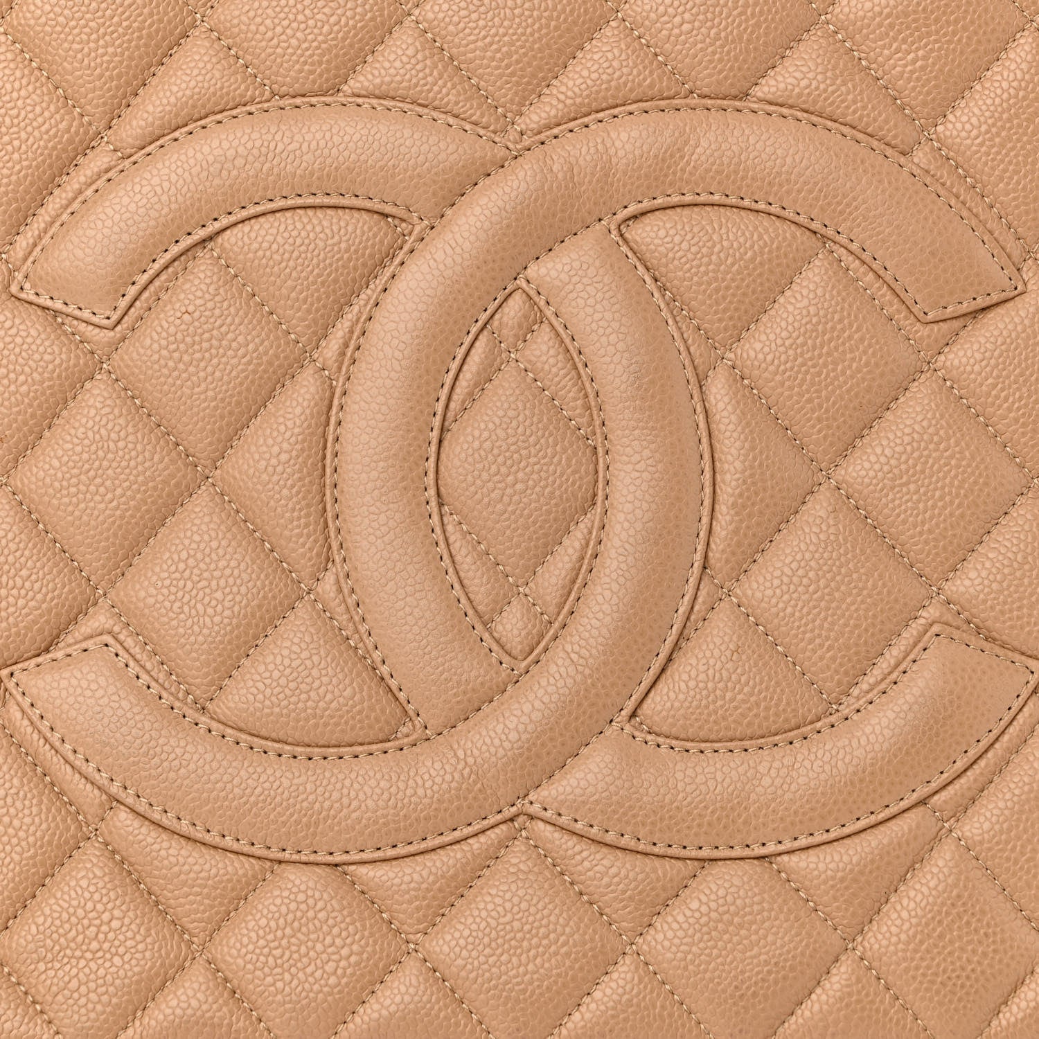 Chanel Caviar Quilted Medallion Tote Beige 8 of 10