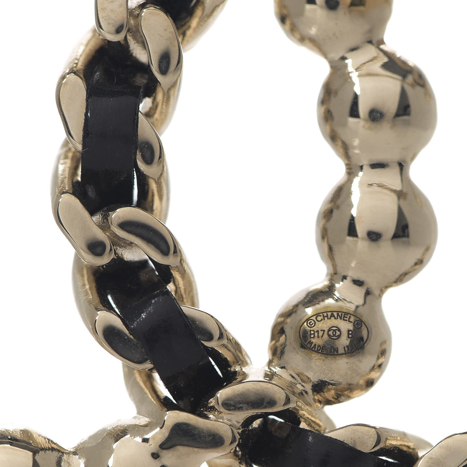 Chanel Lambskin Pearl CC Chain Brooch Black Gold 3 of 3