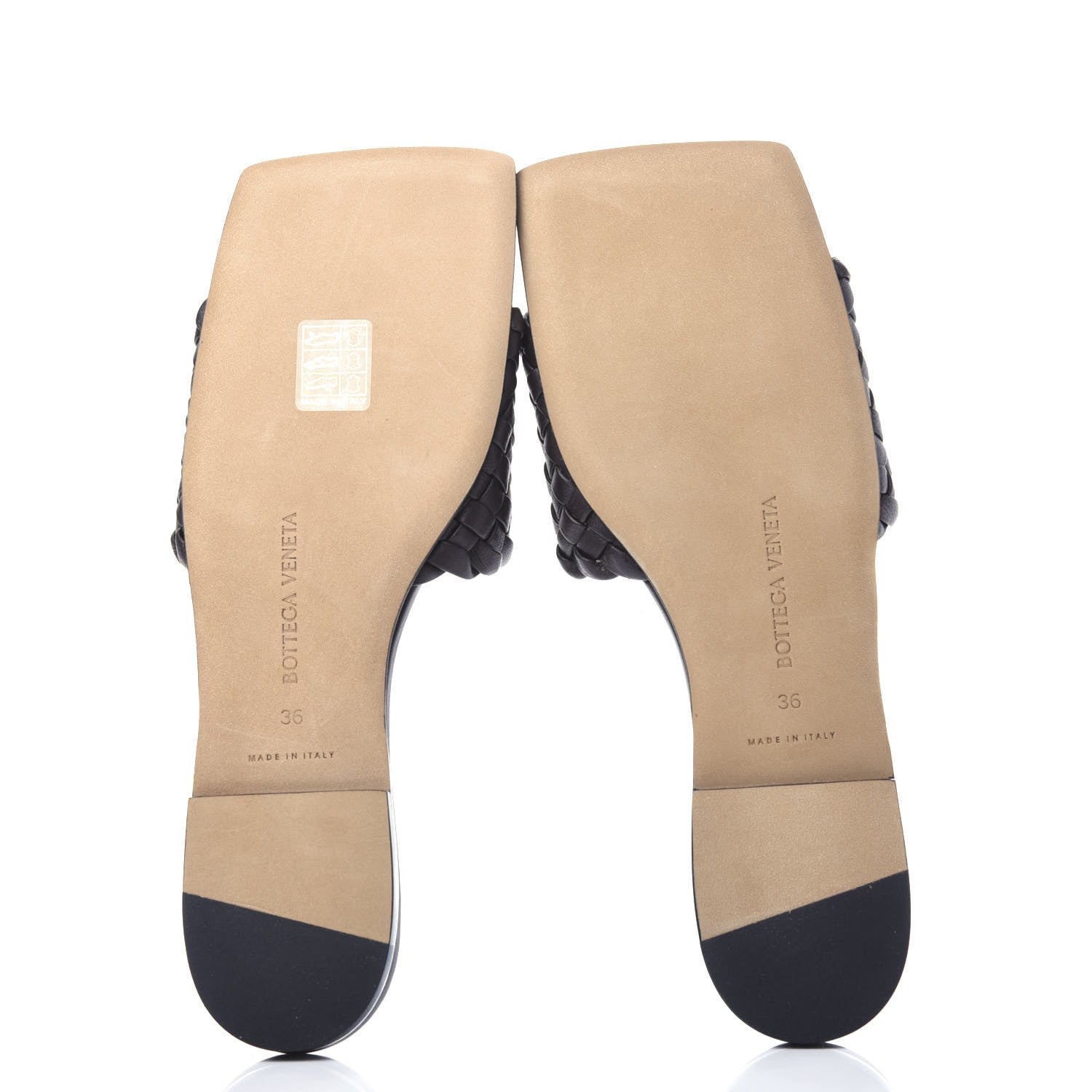 Bottega Veneta Nappa Intrecciato Squared Toe Flat Sandals 36 Espresso 6 of 10
