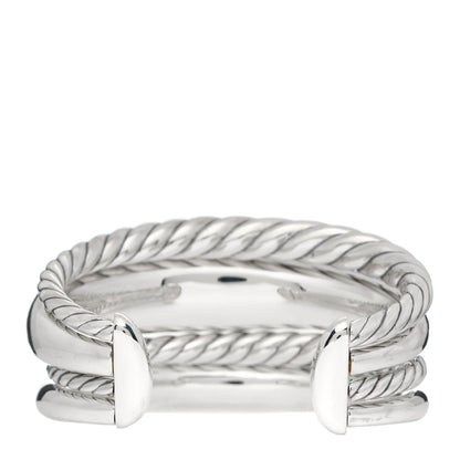 David Yurman Sterling Silver Pure Form Four-Row Cuff Bracelet 3 of 4