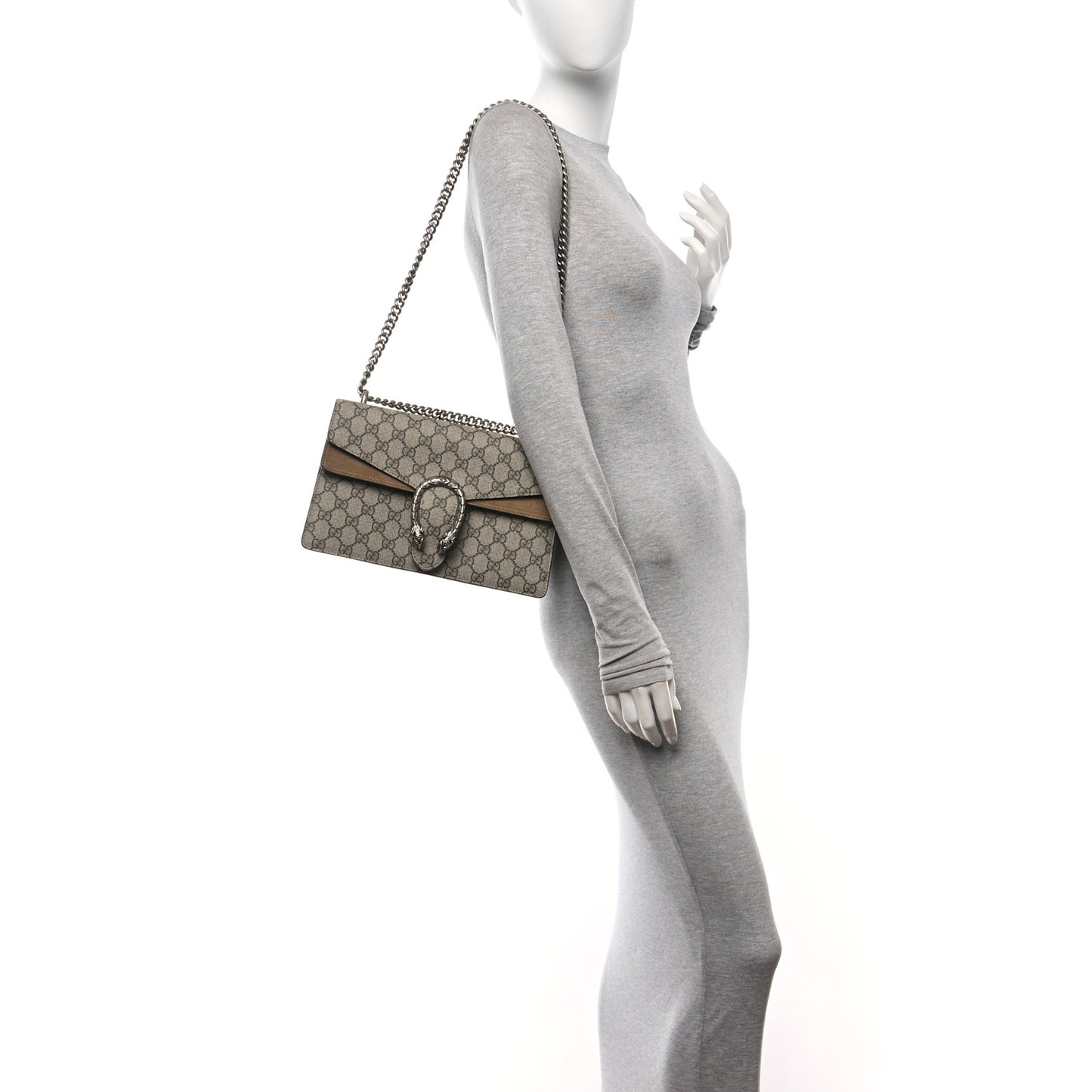 GG Supreme Monogram Small Dionysus Shoulder Bag Taupe